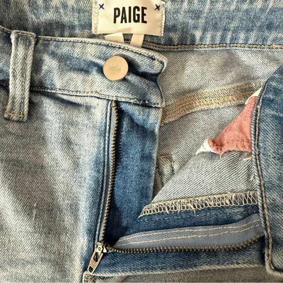 Paige Cindy Skinny Jeans Womens Sz 25 Indigo Pink Velvet Raw Hem Denim 90s Y2K - Picture 6 of 12